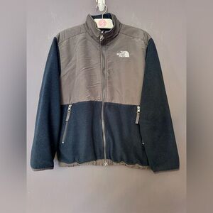THE NORTH FACE TNF YOUTH BOYS DENALI FLEECE FULL ZIP JACKET COAT GRAY BLUE LG